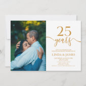 Minimalistische Champagne 25e bruiloft Jubileum Kaart (Voorkant)