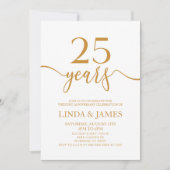 Minimalistische Champagne 25e bruiloft Jubileum Kaart (Voorkant)