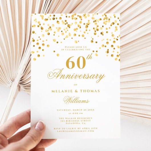 Minimalistische Champagne 60e bruiloft Jubileum Kaart