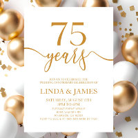 Minimalistische Champagne 75e bruiloft Jubileum