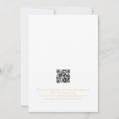 Minimalistische Champagne Gold QR-code bruiloft Kaart (Achterkant)