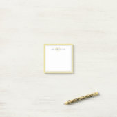 Minimalistische Chartreuse Script Tweegrens Monogr Post-it® Notes (Op bureau)