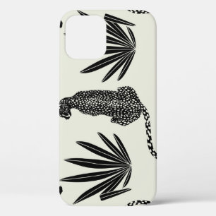 Minimalistische cheetah illustratie  iPhone 12 hoesje
