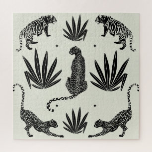 Minimalistische cheetah illustratie legpuzzel
