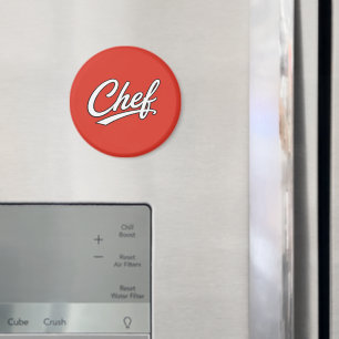 Minimalistische chef script typografie ontwerp magneet