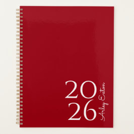 Minimalistische Cherry Red Custom Persoonlijk Maan Planner