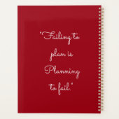 Minimalistische Cherry Red Custom Persoonlijk Maan Planner (Achterkant)