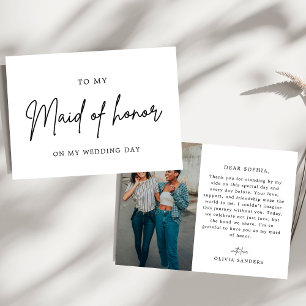 Minimalistische Chic aan mijn Maid of Honor trouwd Bedankkaart