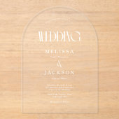 Minimalistische Chic Arch bruiloft uitnodiging Acryl Uitnodigingen (Voorkant)