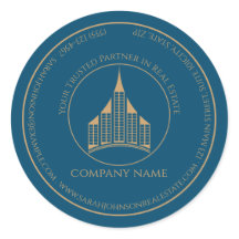 Minimalistische chic blauw, bruin makelaar