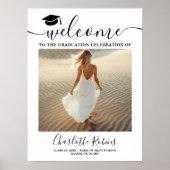 Minimalistische Chic Boho Afstuderen Welkom Fotote Poster (Voorkant)
