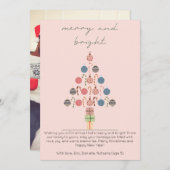 Minimalistische Chic Boho Tree Roze Kerstmis Feestdagenkaart (Voorkant / Achterkant)