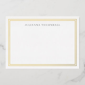 Minimalistische Chic Frame Persoonlijk Briefpapier Folie Uitnodiging