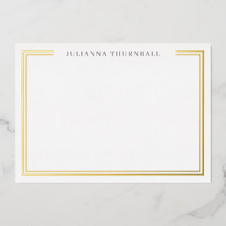Minimalistische Chic Frame Persoonlijk Briefpapier Folie Uitnodiging