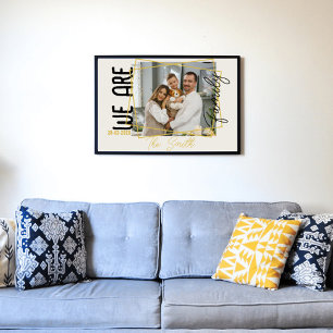 Minimalistische Chic Gouden Aangepaste Familie Fot Poster