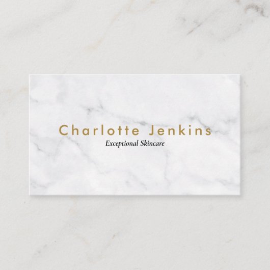 Minimalistische Chic Marmer Professioneel Visitekaartje (Voorkant)