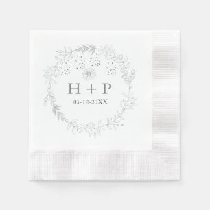 Minimalistische Chic Monogram Formele Trouwcocktai Servet