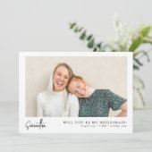 Minimalistische Chic Script Foto Bruidsmeisje Voor (Staand voorkant)