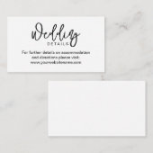 Minimalistische chic trouwwebsite bijgevoegde kaar informatiekaartje (Voorkant / Achterkant)