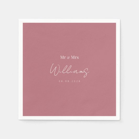 Minimalistische chic: witte letters Roos gouden br Servet (Voorkant)