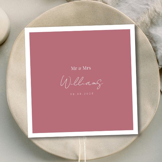 Minimalistische chic: witte letters Roos gouden br Servet