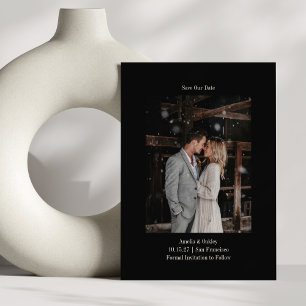 Minimalistische Chic Zwarte Elegante Trouw Aangepa Save The Date