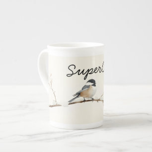 Minimalistische Chickadee Aquarel Papieren Bekers Porselein Kop