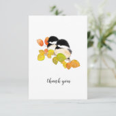Minimalistische Chickadee Vogel Dank je Kaart (Staand voorkant)