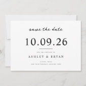 Minimalistische chique bruiloft bewaar de datum save the date (Voorkant)