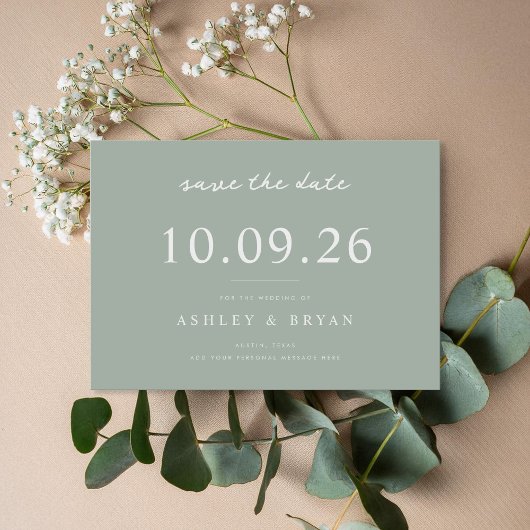 Minimalistische chique bruiloft bewaar de datum save the date