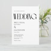 Minimalistische chique bruiloft kaart (Staand voorkant)