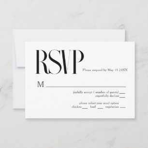 Minimalistische chique bruiloft RSVP Kaart