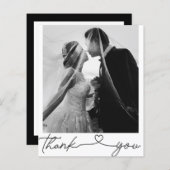 Minimalistische chique budget foto bruiloft dank u (Voorkant / Achterkant)