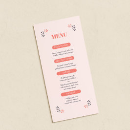 Minimalistische chique esthetische elegante bruilo menu