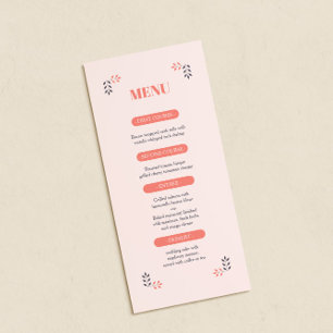 Minimalistische chique esthetische elegante bruilo menu