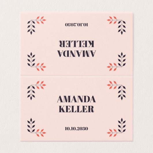 Minimalistische chique esthetische elegante tafeln kaart (Buitenkant ongevouwen)