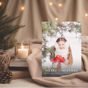 Minimalistische chique familie foto   Kerst Kaart