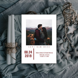 Minimalistische chique foto Bewaar de datum   Bour Save The Date