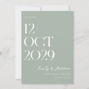 Minimalistische chique moderne bruiloft save the date