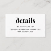 Minimalistische chique trouwdetails + QR-code | ee Informatiekaartje (Voorkant)