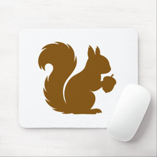 Minimalistische chocoladebruine eekhoornsilhouet muismat