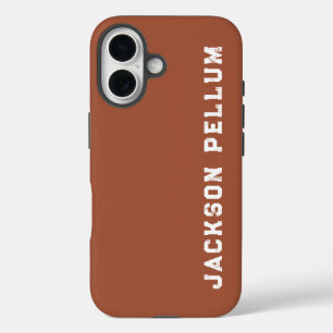 Minimalistische Cinnamon Brown Monogram Namen Hoes