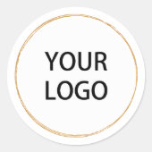 Minimalistische Circle Logo Classic Ronde Sticker (Voorkant)