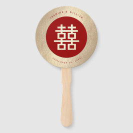 Minimalistische Cirkel dubbel geluk Chinese bruilo Handwaaier