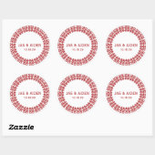 Minimalistische Cirkel dubbel geluk Chinese bruilo Ronde Sticker (Vel)