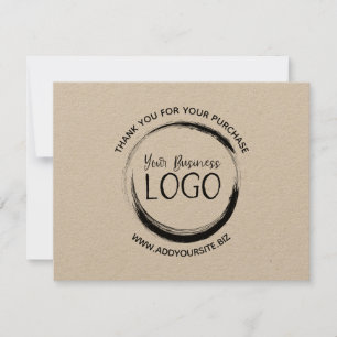 Minimalistische Cirkel Logo Aankoop Bedankkaart
