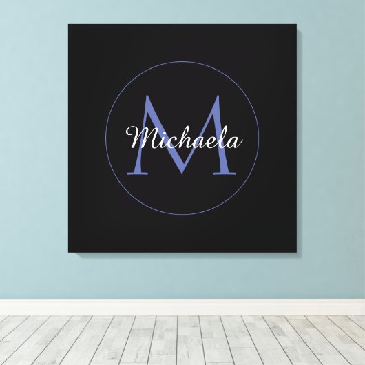 Minimalistische cirkel moderne monogram initiaal n canvas afdruk (Insitu (Houten vloer))