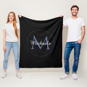 Minimalistische cirkel moderne monogram initiaal n fleece deken