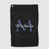 Minimalistische cirkel moderne monogram initiaal n golfhanddoek (Voorkant)