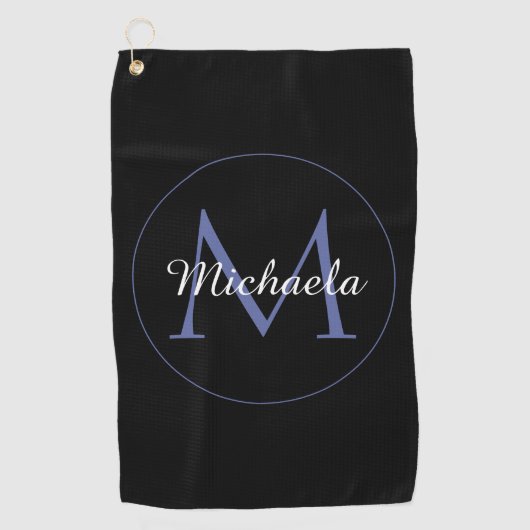 Minimalistische cirkel moderne monogram initiaal n golfhanddoek (Voorkant)